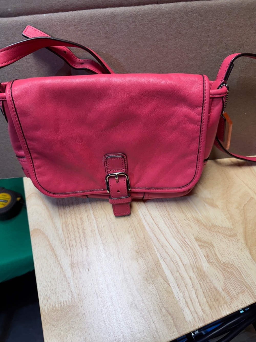 Women's Pink Leather Crossbody Bag
